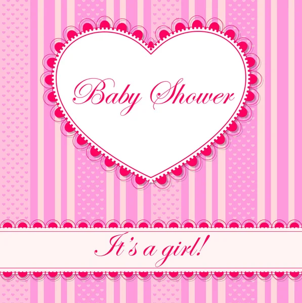 Baba zuhany szív banner lány — Stock Vector