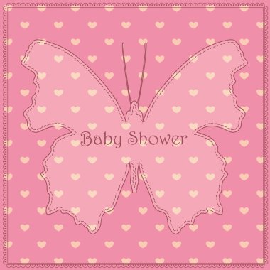 Bebek duş polka dot kelebek mahsul pembe