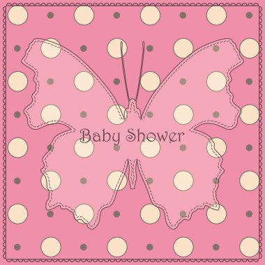 Bebek duş polka dot kelebek mahsul pembe