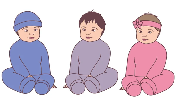 Ensemble vintage pour bébés — Image vectorielle