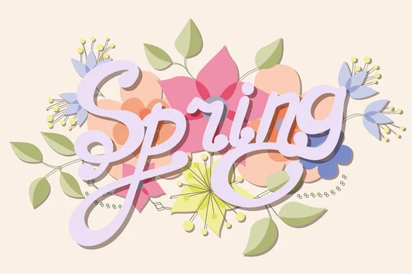 Primavera vintage fundo com flores — Vetor de Stock