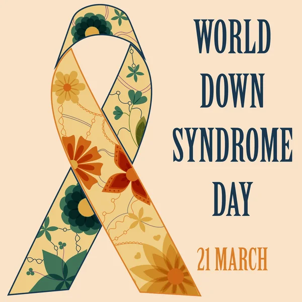 Journée mondiale du syndrome du duvet fond rétro — Image vectorielle