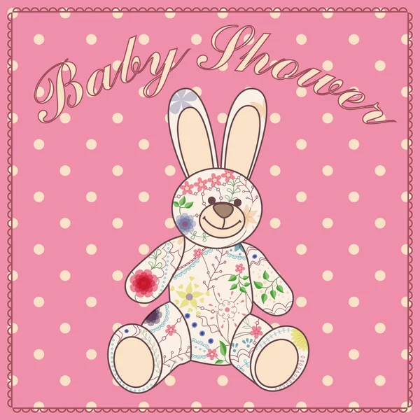 Bebé ducha con juguete de conejo Ilustración de stock
