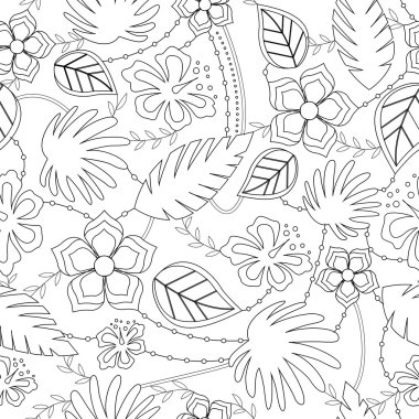 Hawaiian desenle antistress boyama
