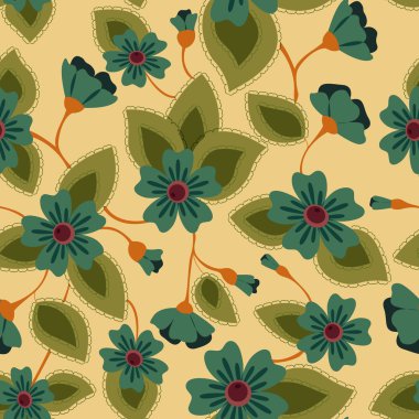 Soyut çiçek retro