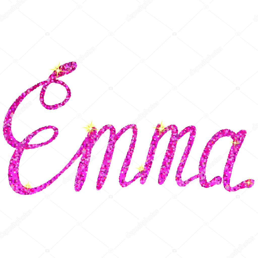 Emma name lettering tinsels — Stock Vector © Marishayu 103778500