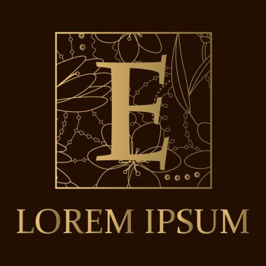 E harfiyle altın arka plan