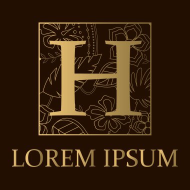 H harfiyle altın arka plan