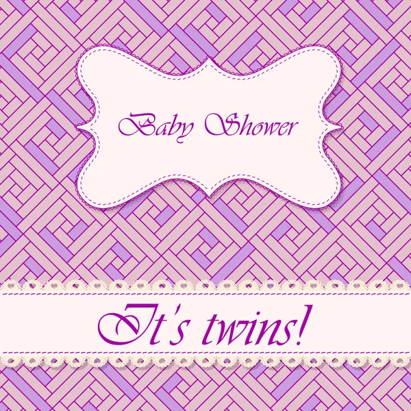 Baby shower abstract background twins — Stockvector