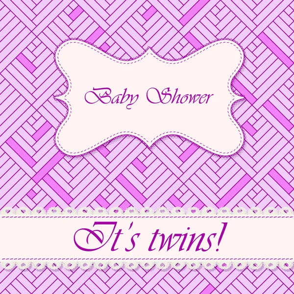 Baby shower abstract background twins — Stockvector