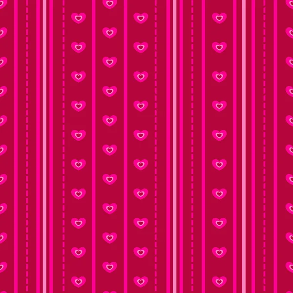 Patrón con corazones rosados — Vector de stock