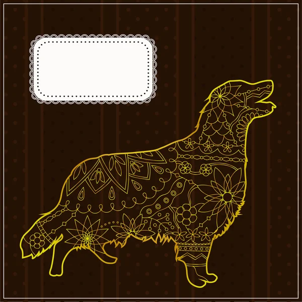 Fondo con el golden retriever — Vector de stock