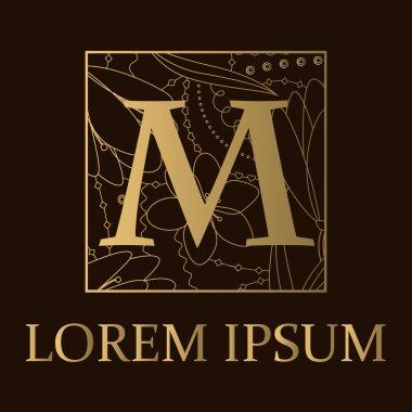 M harfiyle altın arka plan