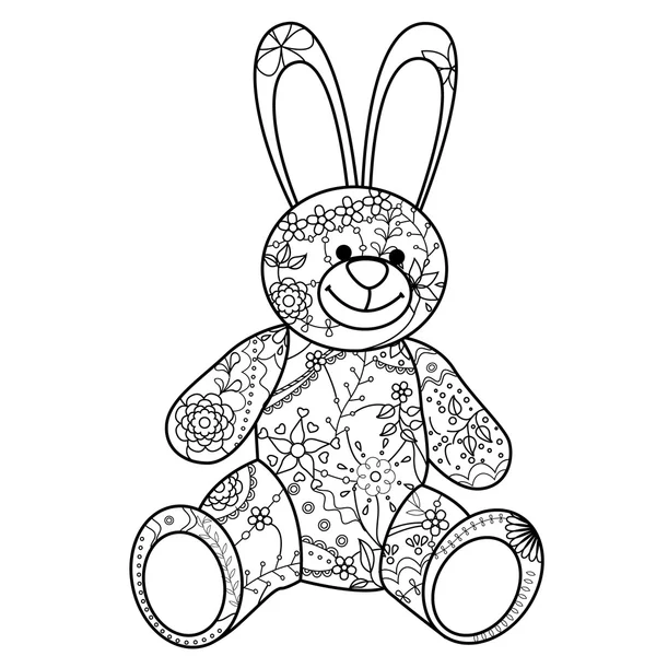 Bunny speelgoed kleurplaat — Stockvector