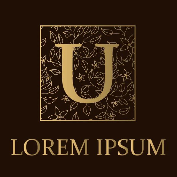 U harfiyle altın arka plan