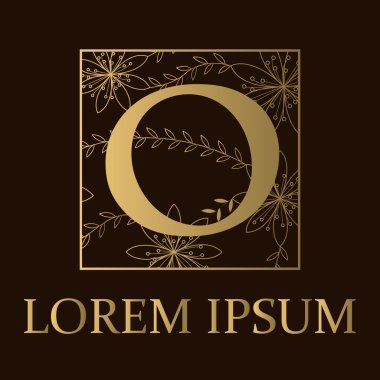 O harfiyle altın arka plan