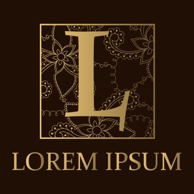 L harfiyle altın arka plan