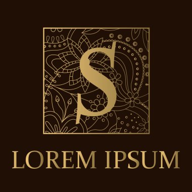 S harfiyle altın arka plan