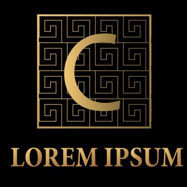 C harfiyle altın arka plan