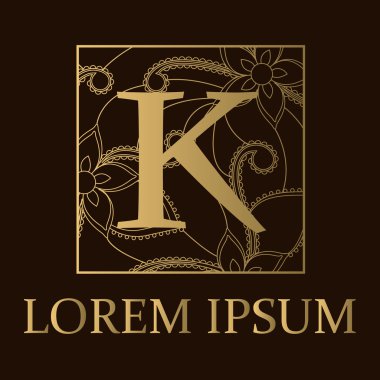 K harfiyle altın arka plan
