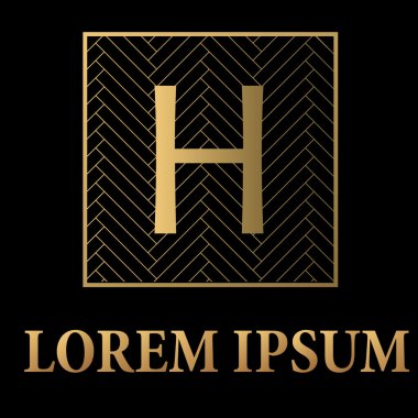 H harfiyle altın arka plan