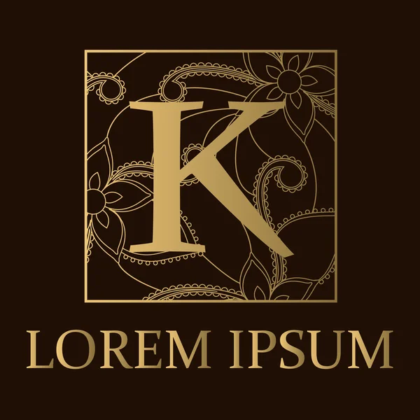 K harfiyle altın arka plan