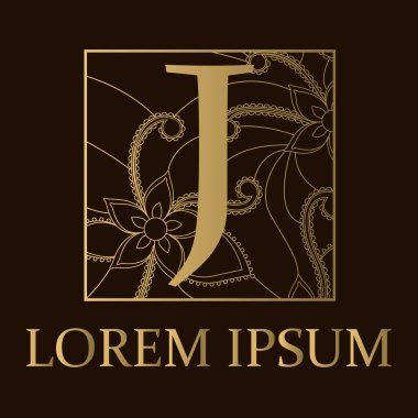 J harfiyle altın arka plan