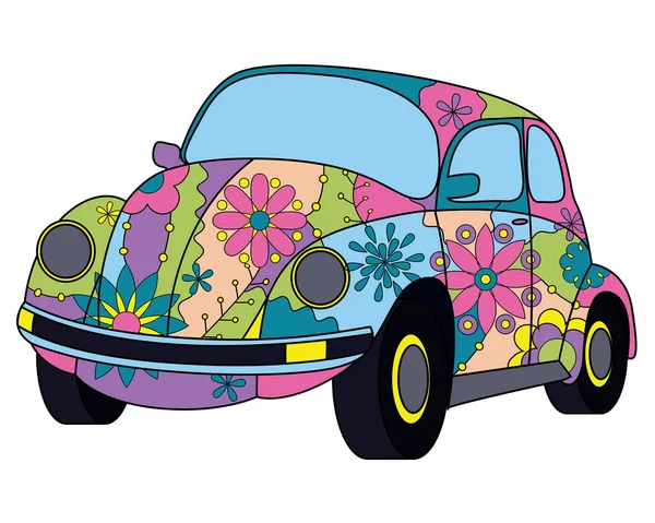 Coccinelle voiture colorée — Image vectorielle