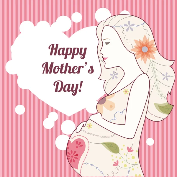 Happy mothers day card vintage — Stock Vector