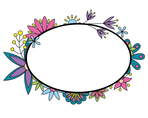 Banner con flores de colores — Vector de stock