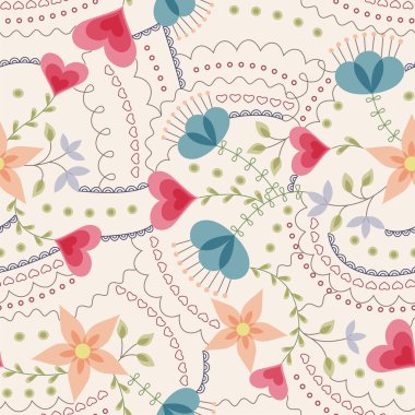 Çiçek ve kalp model vintage