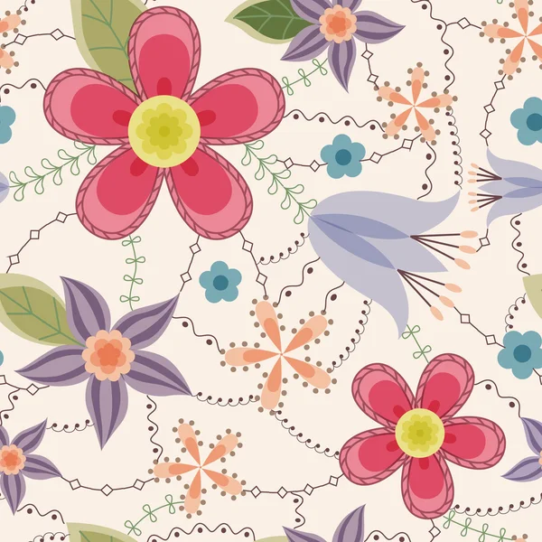 Bloemen patroon vintage — Stockvector