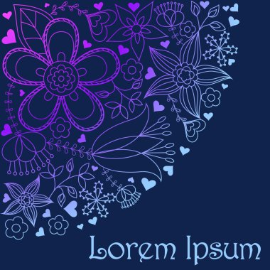 Köşedeki çiçekli arka plan