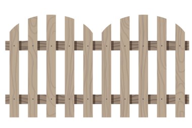 İzole ahşap sorunsuz çit yuvarlak şekil