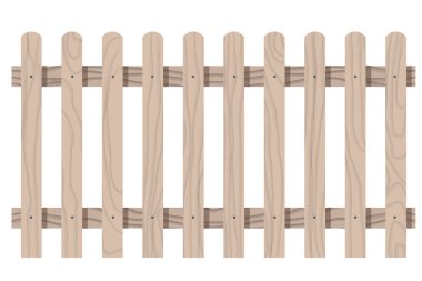 İzole ahşap sorunsuz çit yuvarlak şekil