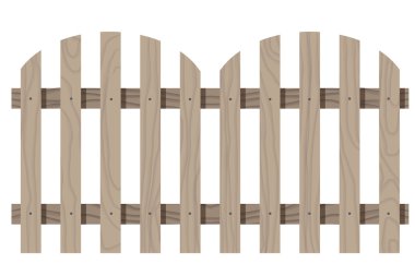 İzole ahşap sorunsuz çit yuvarlak şekil