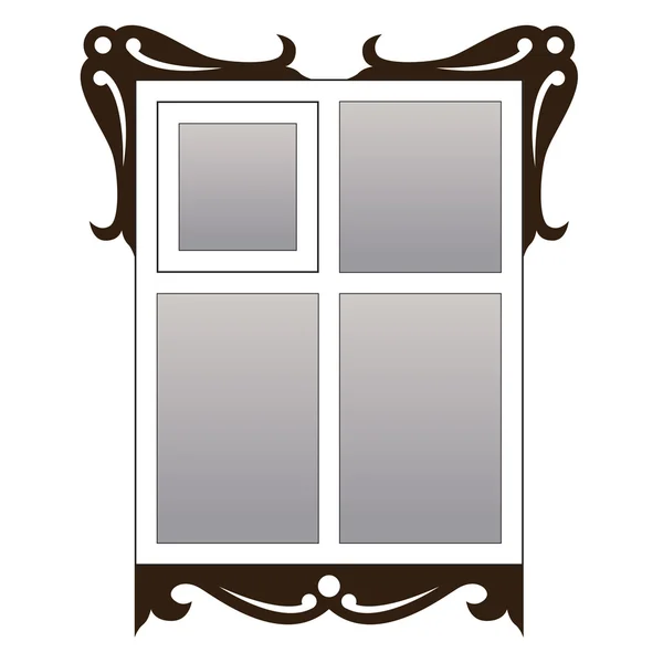 Fenêtre avec carvedarchitraves — Image vectorielle