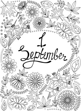 İlk Eylül arka plan siyah ve beyaz