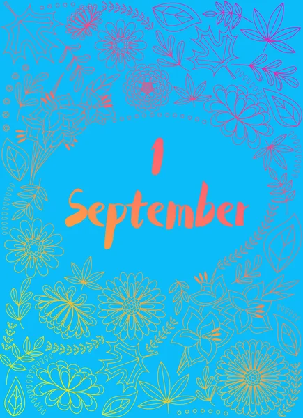 Primer fondo de septiembre sobre azul — Vector de stock