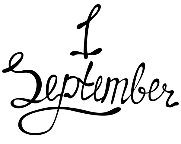 Lettering första september — Stock vektor