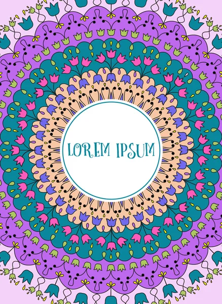 Card with colorful mandala — Stock Vector