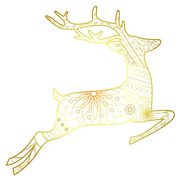 分離された黄金の鹿 — ストックベクタ