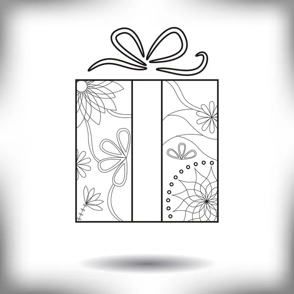 Silueta pintada de regalo aislada en blanco — Vector de stock