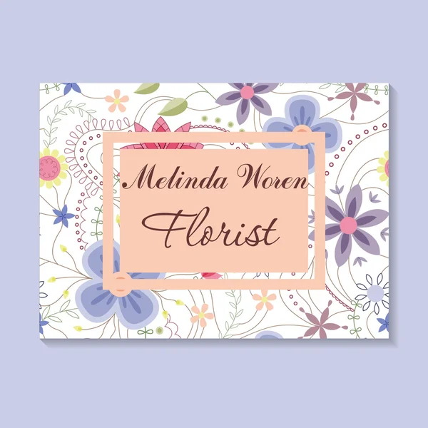 Tarjeta de visita floral — Vector de stock