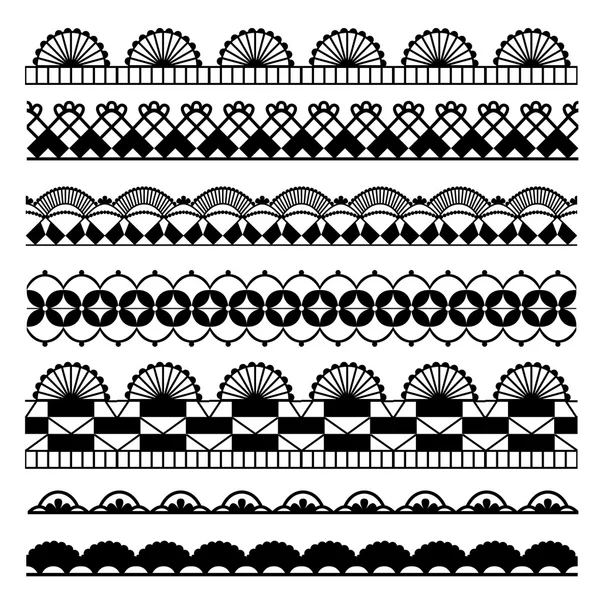 Conjunto de cordones en blanco y negro — Archivo Imágenes Vectoriales