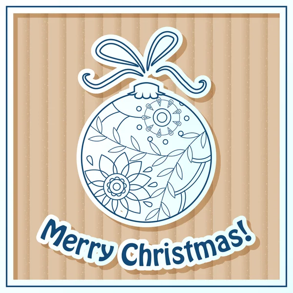 Joyeux Noël carte sur carton avec jouet — Image vectorielle