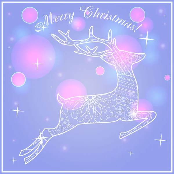 Merry Christmas card op de achtergrond bokeh — Stockvector