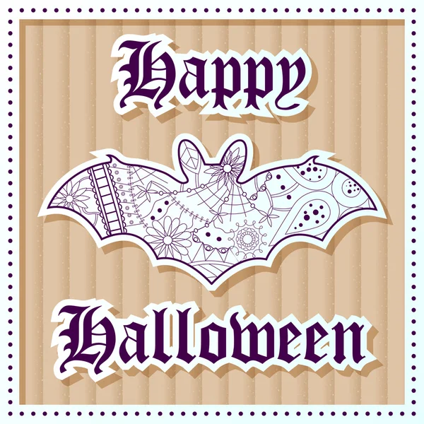 Joyeux Halloween sur fond de carton — Image vectorielle