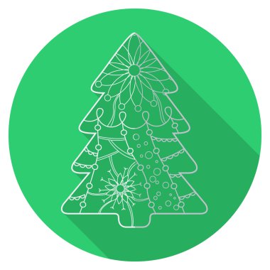 Noel ağacının düz simgesi