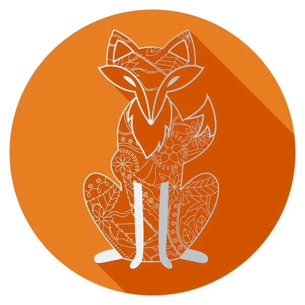 Flat icon of fox — Stock Vector